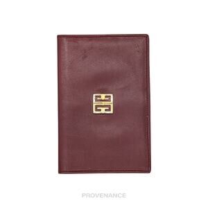 🔴 Givenchy 4G Logo ID Card Wallet - Burgundy Leather